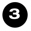 Black circle with white number three.