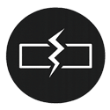 Icon of a broken link symbol.