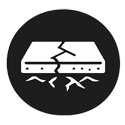 Icon of shaking cracked ground in circle