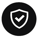 Security shield with checkmark icon